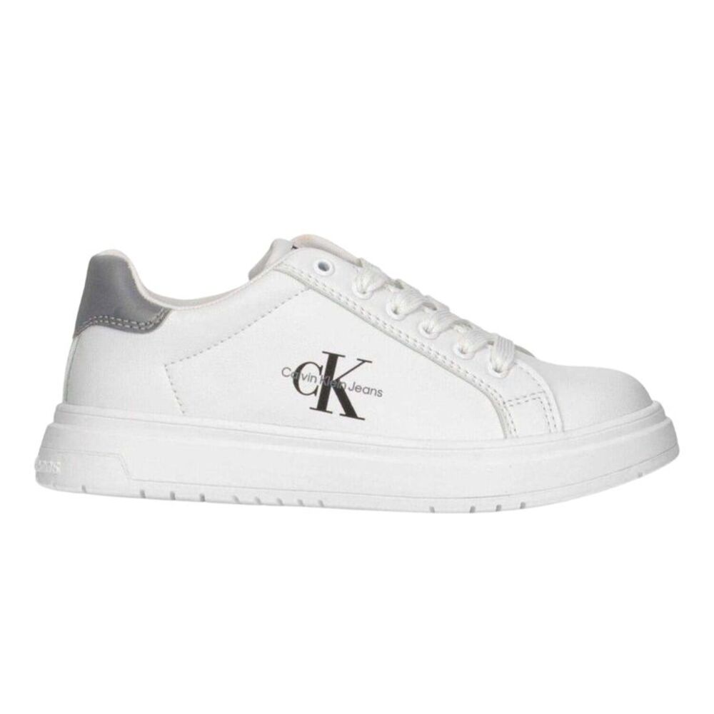 Calvin Klein Childrens/Kids Lace Up Sneakers / White/Gray